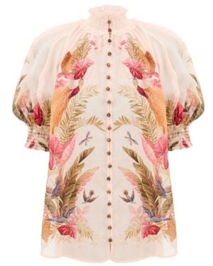 Zimmermann Ascension Billow Blouse - Pink
