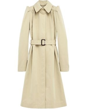McQueen Pleated Belted Trench Coat - Natural