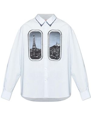 KENZO Graphic-Print Shirt - White