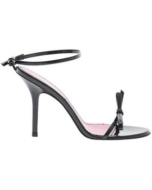 DSquared² Patent Leather Ankle-Strap Sandals With Bow And Heel - Black