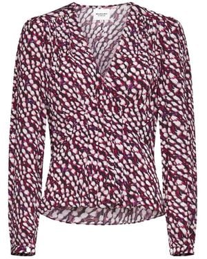 Isabel Marant Isabel Marant Étoile Graphic-Printed V-Neck Shirt - Red