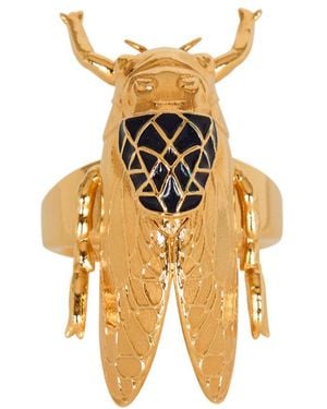 Balmain Brass And Enamel Insect Ring - Metallic