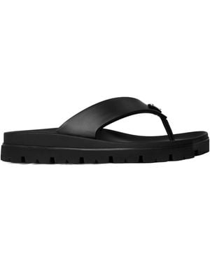 Prada Rubber Thong Sandals - Black