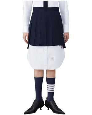 Thom Browne Pleated Mini Skirt - Blue