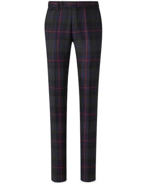Pt Pantaloni Checked Dress Trousers - Blue