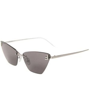 Fendi Rimless Metal Cat Eye Sunglasses - White