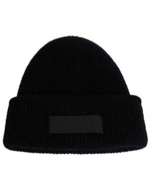 Jacquemus Le Bonnet Gros Grain Alpaca Blend Hat - Black