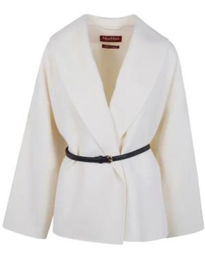 Max Mara Studio Sughero Belted Jacket - White