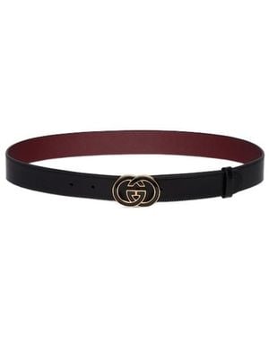 Gucci Interlocking G Buckle Belt - White