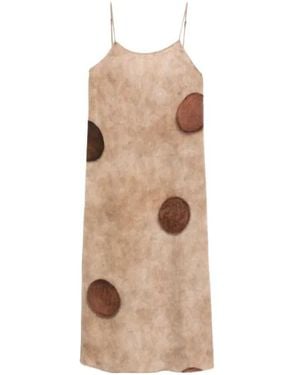 Uma Wang Anaya Polka-Dot Midi Dress - Natural
