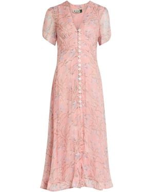 RIXO London Floral Chiffon Dress - Pink