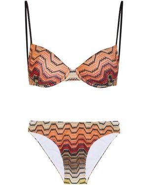 Missoni Metallic Thread Fine Knit Bikini - Pink
