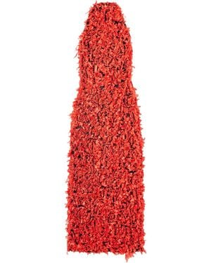 TOVE High-Neck Backless Dress - Red