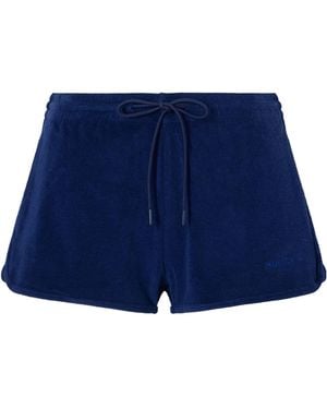 Hunza G Cotton-Terry Shorts - Blue
