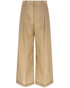Brunello Cucinelli Wide Leg Pleated Pants - Natural