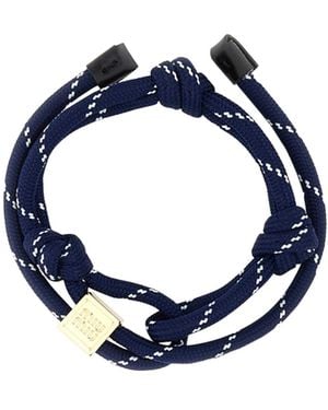 Miu Miu Logo-Charm Rope Bracelet - Blue