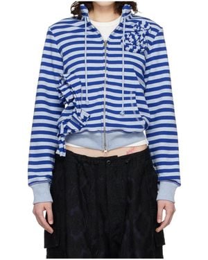 OPEN YY Appliqué Zip-Up Sweatshirt - Blue