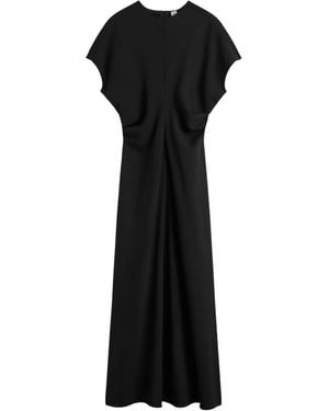 TOTEME Short-sleeve Midi Dress - Black
