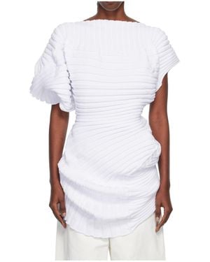 Issey Miyake Ribbed Knit Top - White