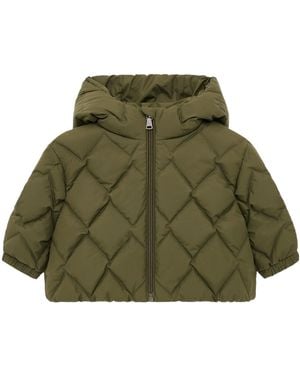 Moncler Ava Hooded Diamond-Quilted Down Jacket - Green