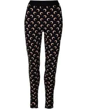 Marine Serre Moon Pattern Leggings - Black