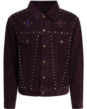 Needles Embellished Buttoned Corduroy Jacket - Blue