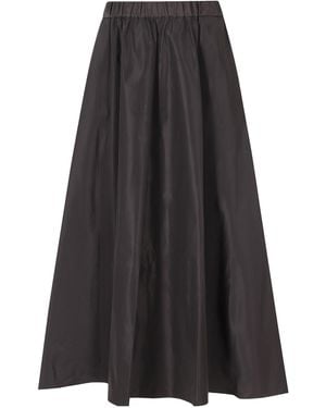Aspesi Logo-Detailed Pleated Skirt - Black