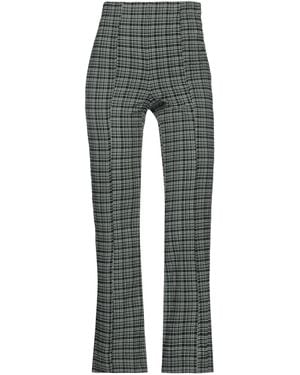 Ganni Two-Tone Plaid Casual Pants - Gray