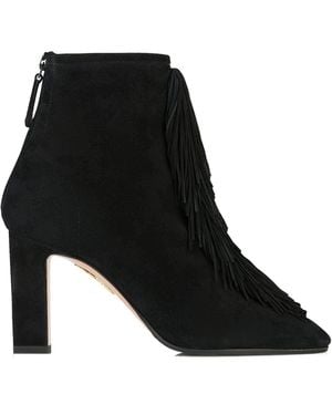Aquazzura Gytane 85 Fringe Boots - Black
