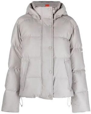 Ralph Lauren Rlx Logo Printed Detachable-Hood Puffer Jacket - Gray