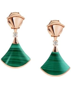 BVLGARI Logo Stud Earrings - Green