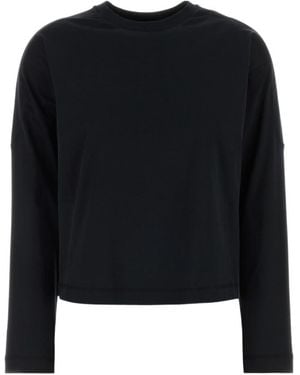 Herno Long-Sleeve Crewneck Boxy T-Shirt - Black