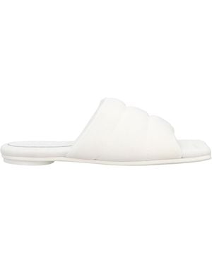 MM6 by Maison Margiela Solid Colour One-Strap Slippers - White