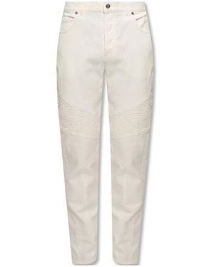 Balmain Slim Cut Cotton Jeans - White