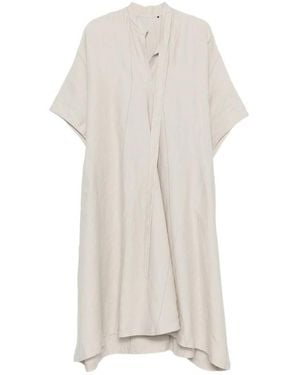 Ziggy Chen Panelled Short-Sleeve Midi Dress - White