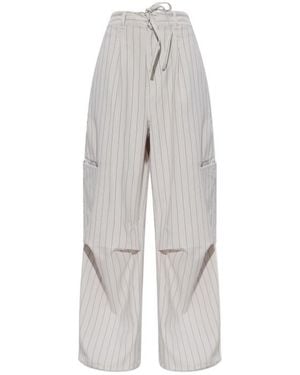 Y-3 Pinstriped Drawstring Trousers - Grey