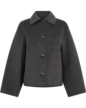 Soeur Short-Sleeved Button-Down Jacket - Black