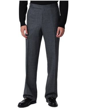 Lardini Pleated Straight-Leg Pants - Black