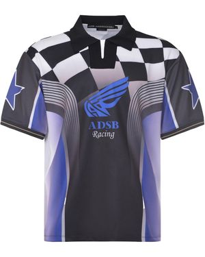 ANDERSSON BELL Racing Print Polo Shirt - Blue