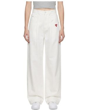 Marissa Chiara Heart Embroidered Casual Trousers - White