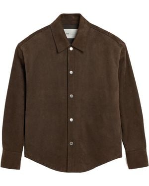 Ami Paris Apos;S Suede Button-Front Overshirt - Brown