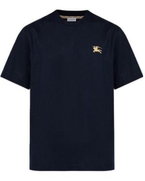 Burberry Ekd Embroidered Crewneck T-Shirt - Blue
