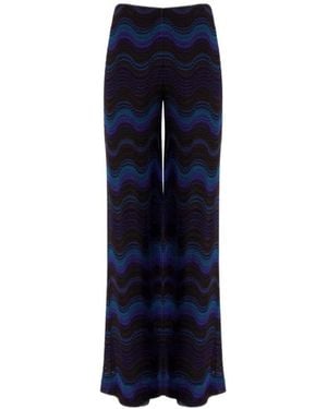 Missoni Palazzo Pants With Wave Pattern - Blue