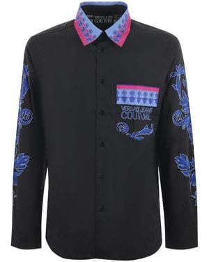 Versace Jeans Couture Couture Pattern-Printed Button-Up Shirt - Blue