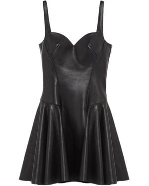 McQueen Leather Mini Dress - Black