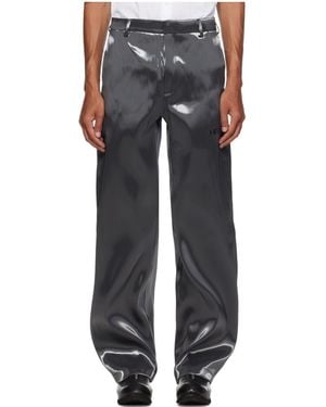 HELIOT EMIL Liquid Metal Trousers - Grey