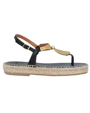 Chloé Woven Leather Sandals - Metallic