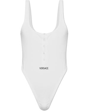 Versace Button-Front Cotton Body - White