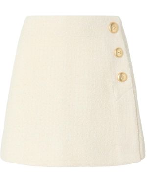 Pinko Button-Detailed Miniskirt - Natural