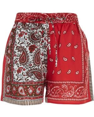 P.A.R.O.S.H. Paisley-Print Drawstring Shorts - Red